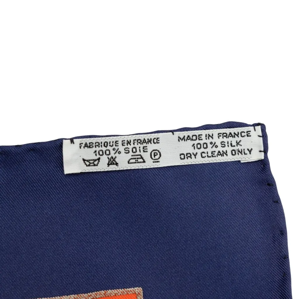 Hermès Retour A La Terre Silk Scarf 90 Blue Silk Very good - Model View