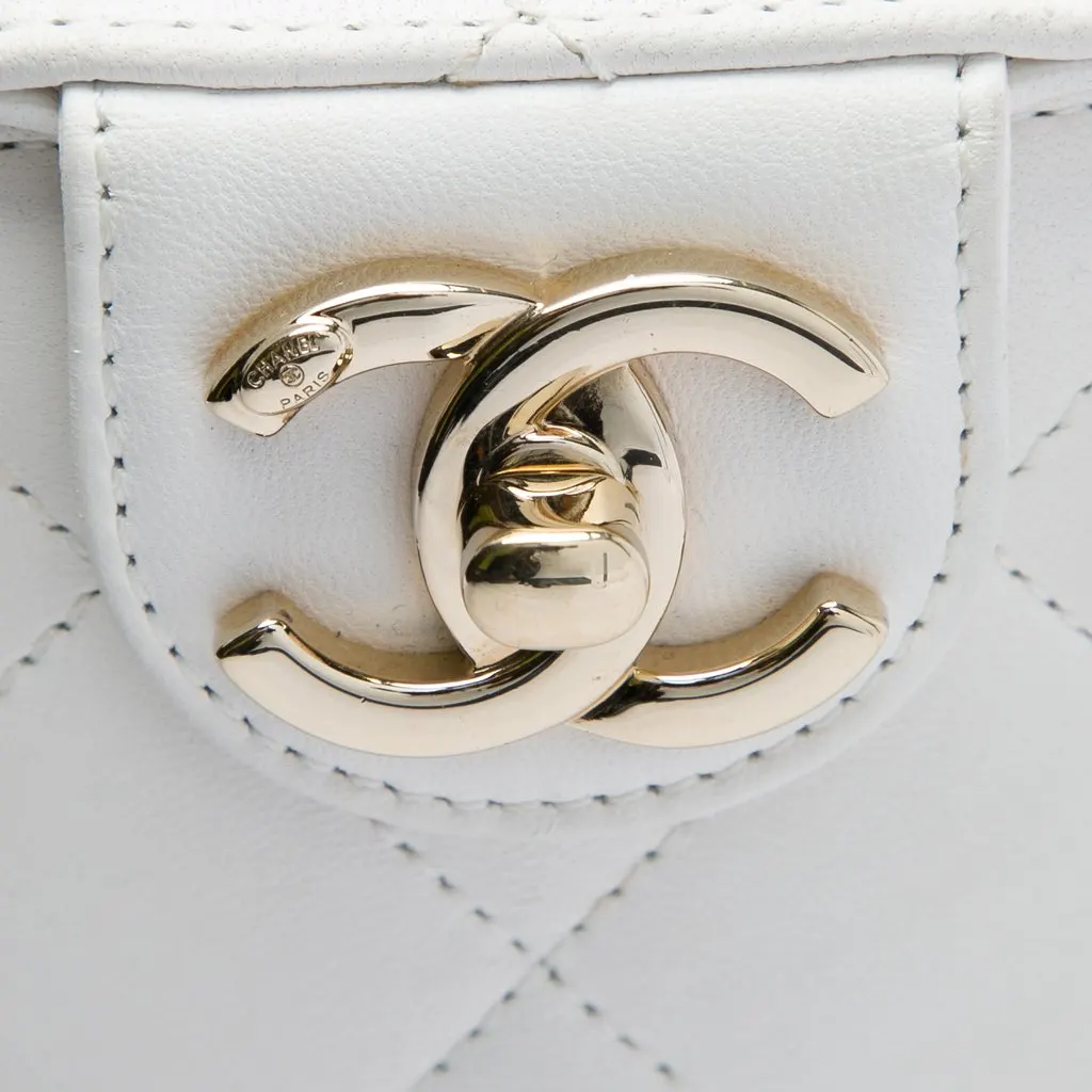 Chanel CC Lambskin Elegant Chain Vanity Case White Leather Very good - Box View