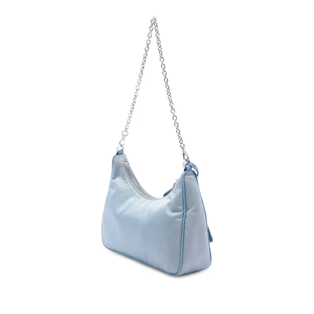 Prada Saffiano Trimmed Tessuto Re Edition 2005 Satchel Blue Very good - Back View