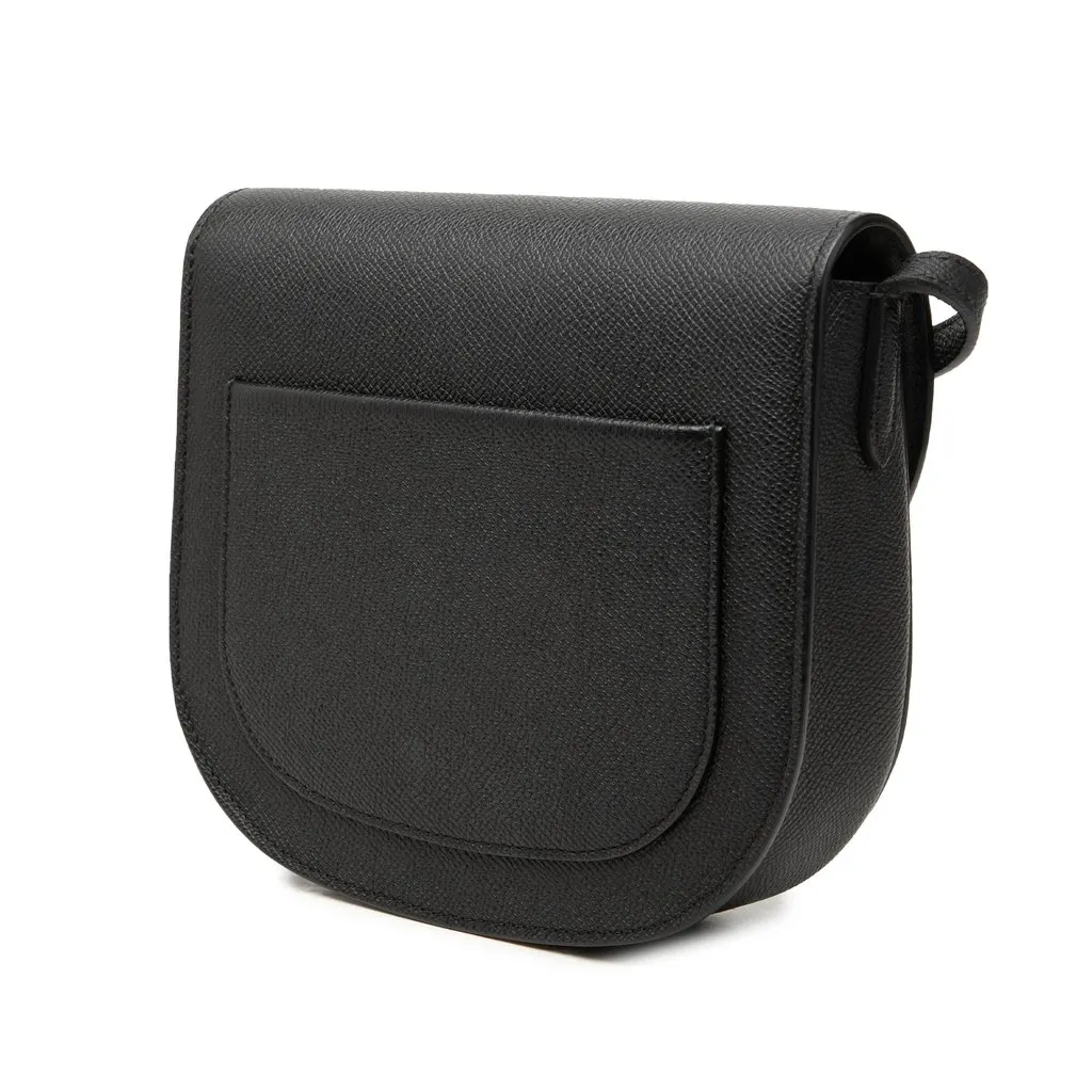 Celine Small Grained Calfskin Trotteur Crossbody Black Leather Good - Back View
