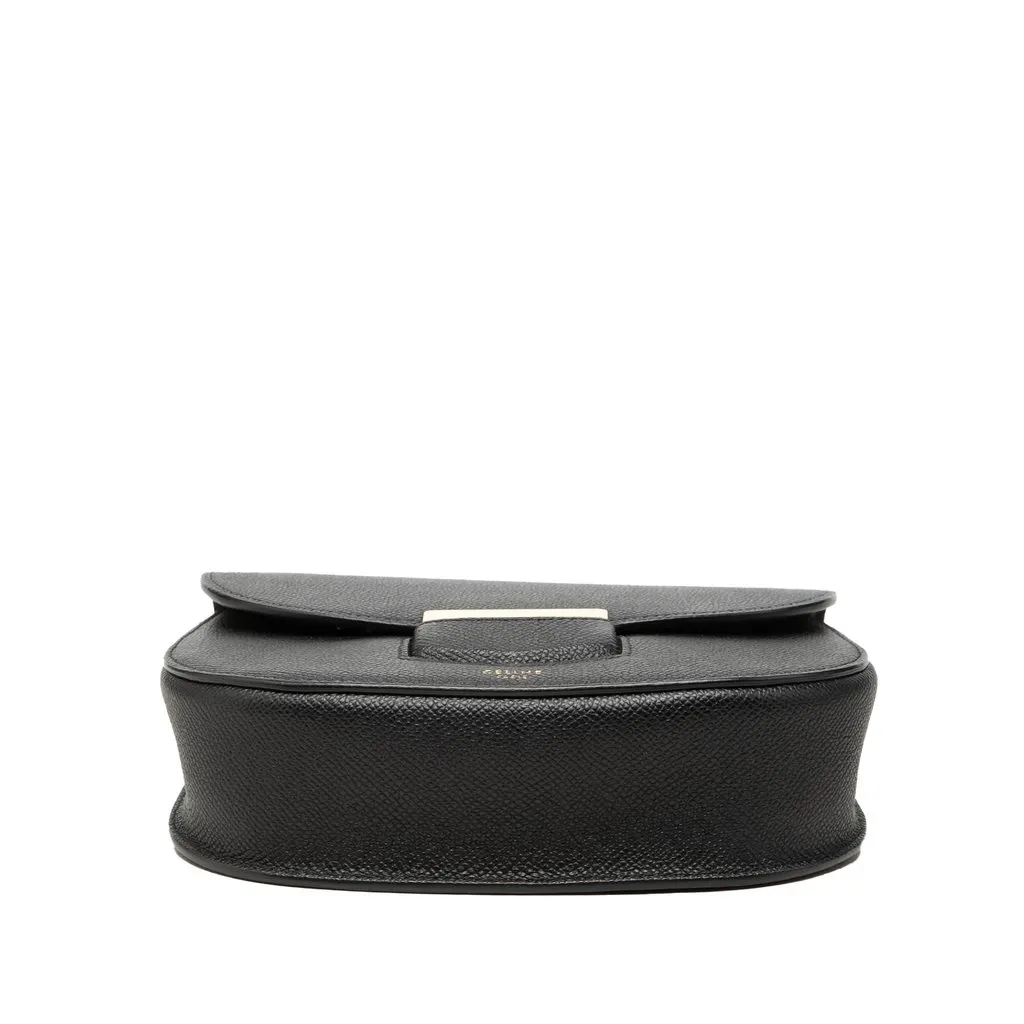 Celine Small Grained Calfskin Trotteur Crossbody Black Leather Good - Inside View