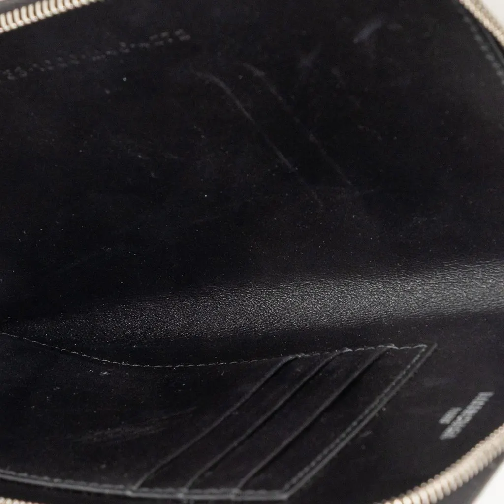 Balenciaga Leather Passport Phone Case Holder Black Leather Good - Model View