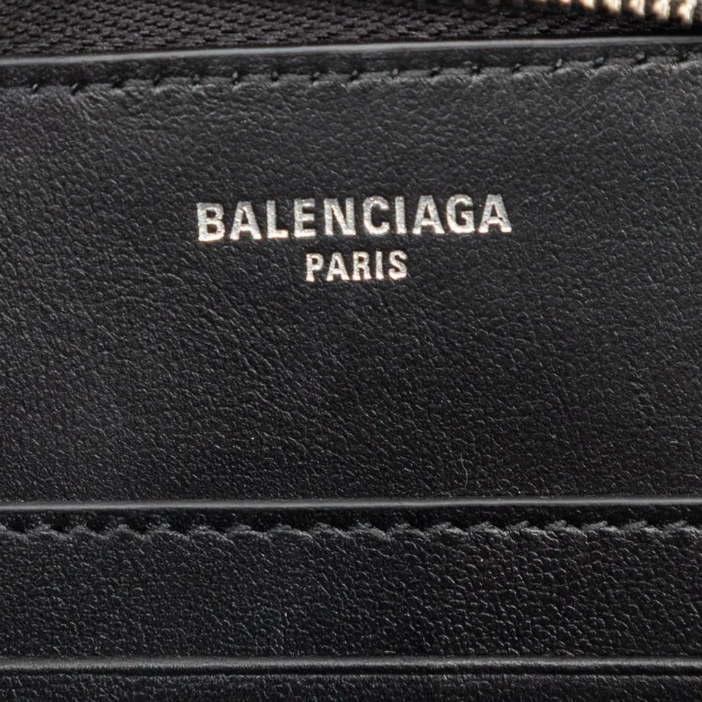 Balenciaga Leather Passport Phone Case Holder Black Leather Good - Box View