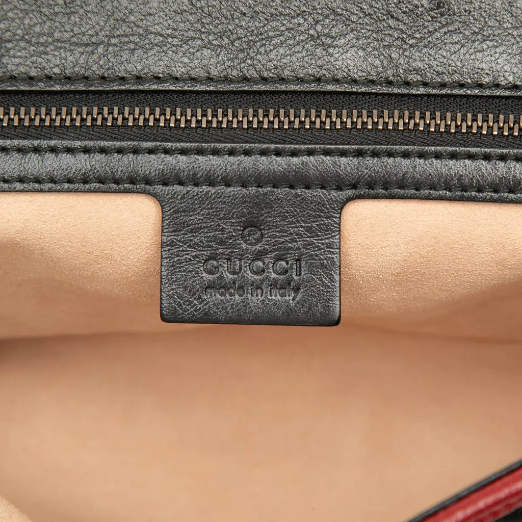 Gucci Medium GG Marmont Bicolor Matelasse Diagonal Calfskin Torchon Shoulder Bag Black Leather Very good - Box View