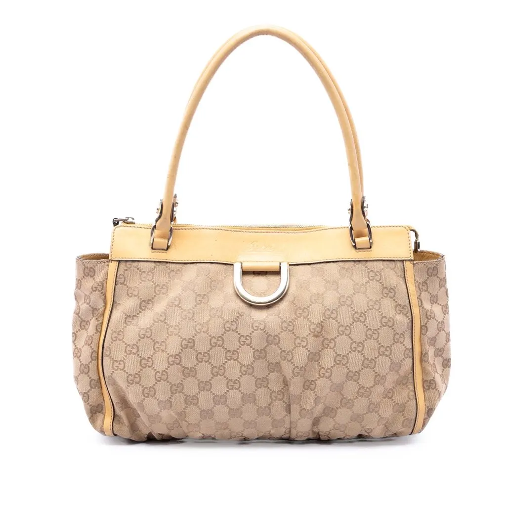 Gucci GG Canvas Abbey D Ring Tote Beige Good - Front View