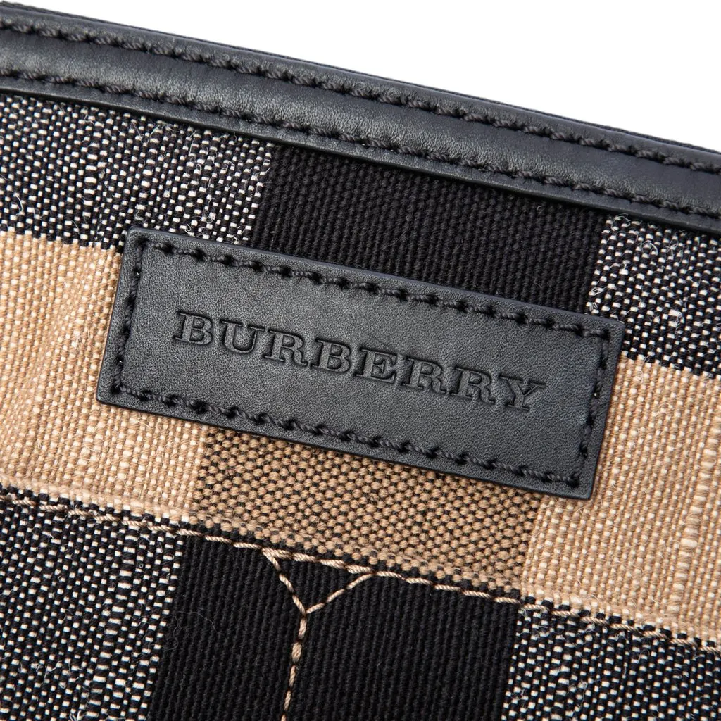 Burberry Medium Mega Check Canvas Ashby Bucket Bag Brown Canvas Very good - Box View