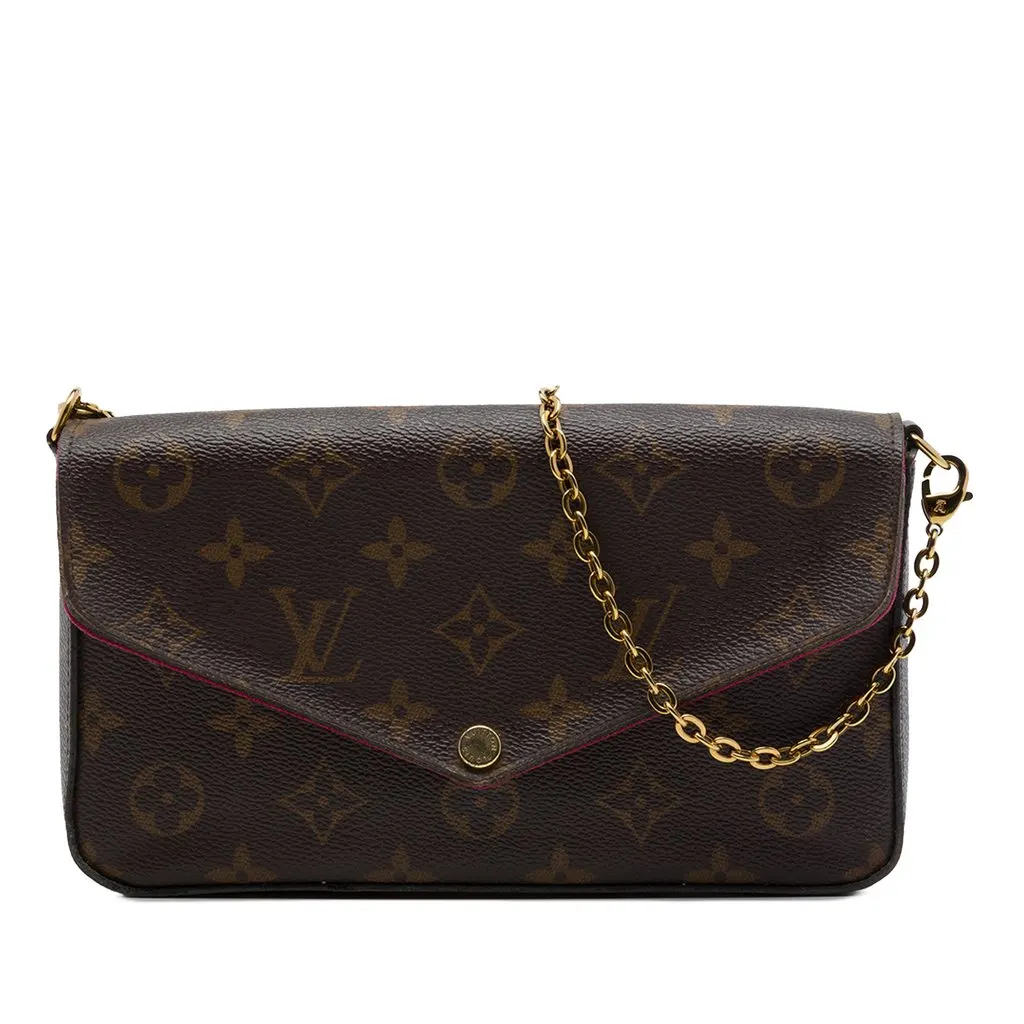Louis Vuitton Monogram Pochette Felicie Brown Canvas Very good - Front View