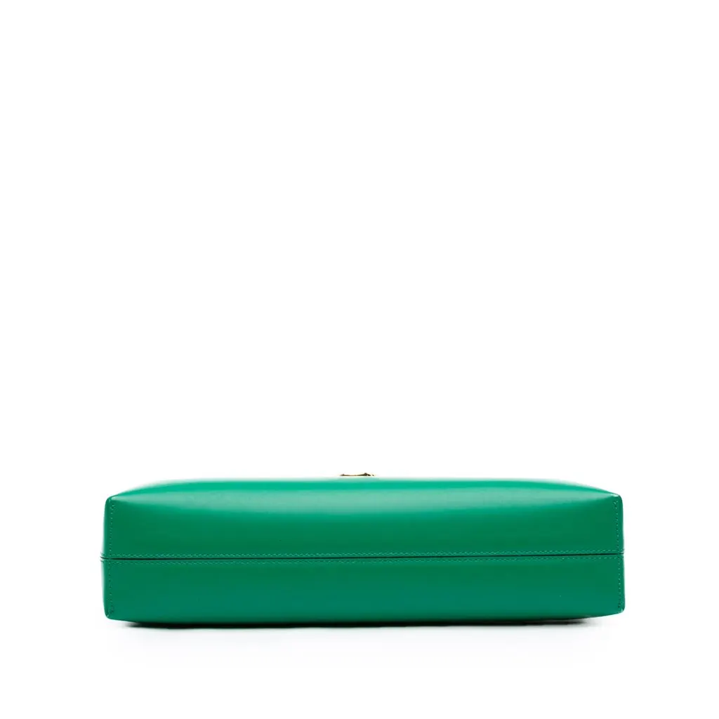 Salvatore Ferragamo Leather Gancini Trifolio Shoulder Bag Green Leather Good - Inside View