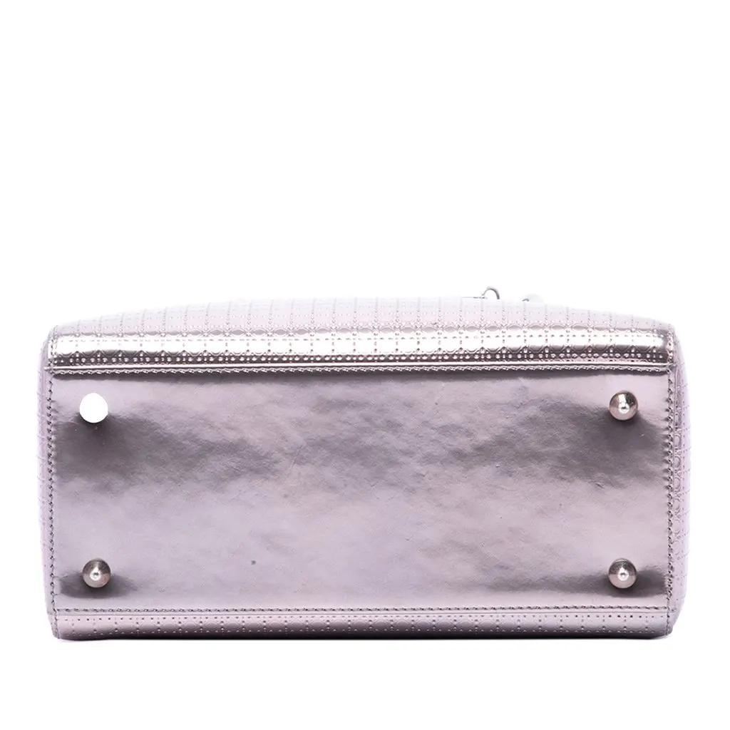 Dior Medium Metallic Patent Microcannage Lady Dior Purple Leather Very good - Inside View