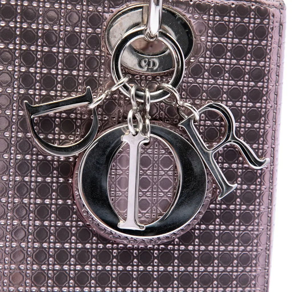 Dior Medium Metallic Patent Microcannage Lady Dior Purple Leather Very good - Box View