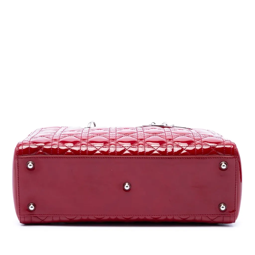 Dior Large Patent Cannage Lady Dior Red Leather Very good - Inside View
