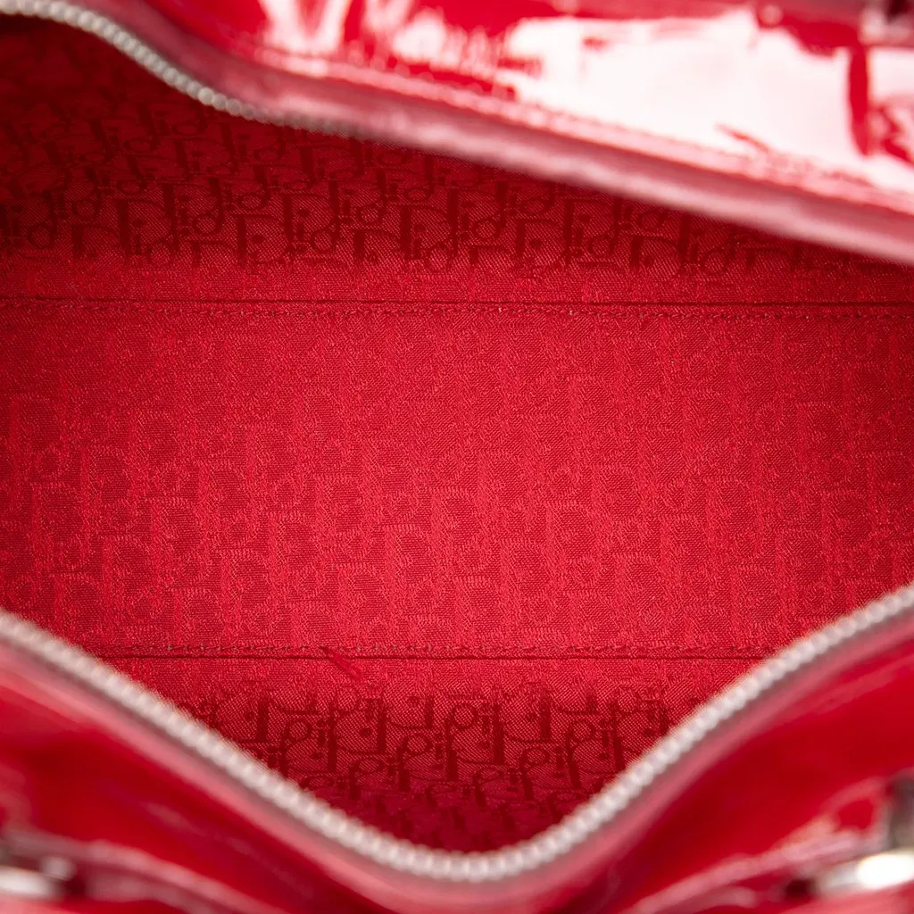 Dior Large Patent Cannage Lady Dior Red Leather Very good - Model View