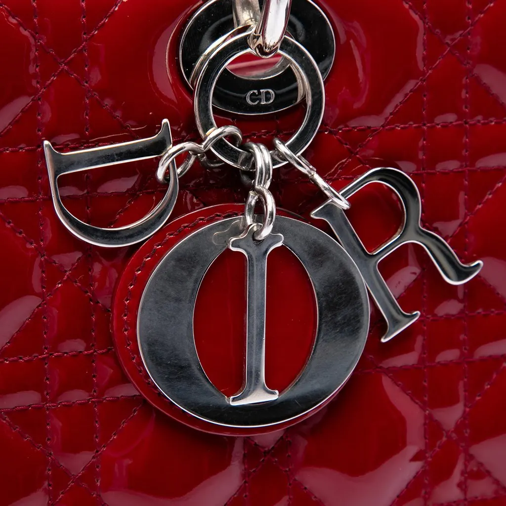 Dior Large Patent Cannage Lady Dior Red Leather Very good - Box View