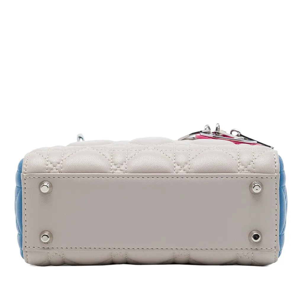Dior Mini Tricolor Lambskin Cannage Lady Dior Brown Leather Very good - Inside View