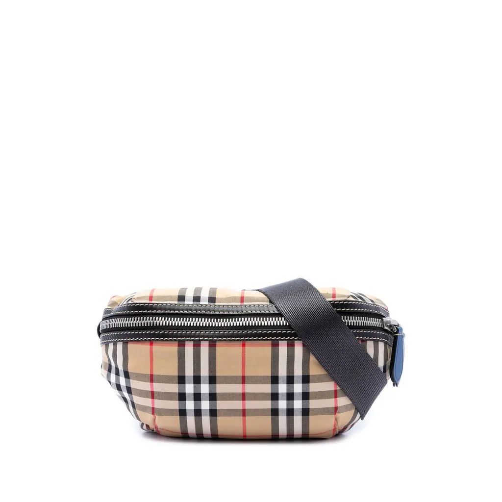 Burberry House Check Nylon Sonny Belt Bag Beige Very good - Front View