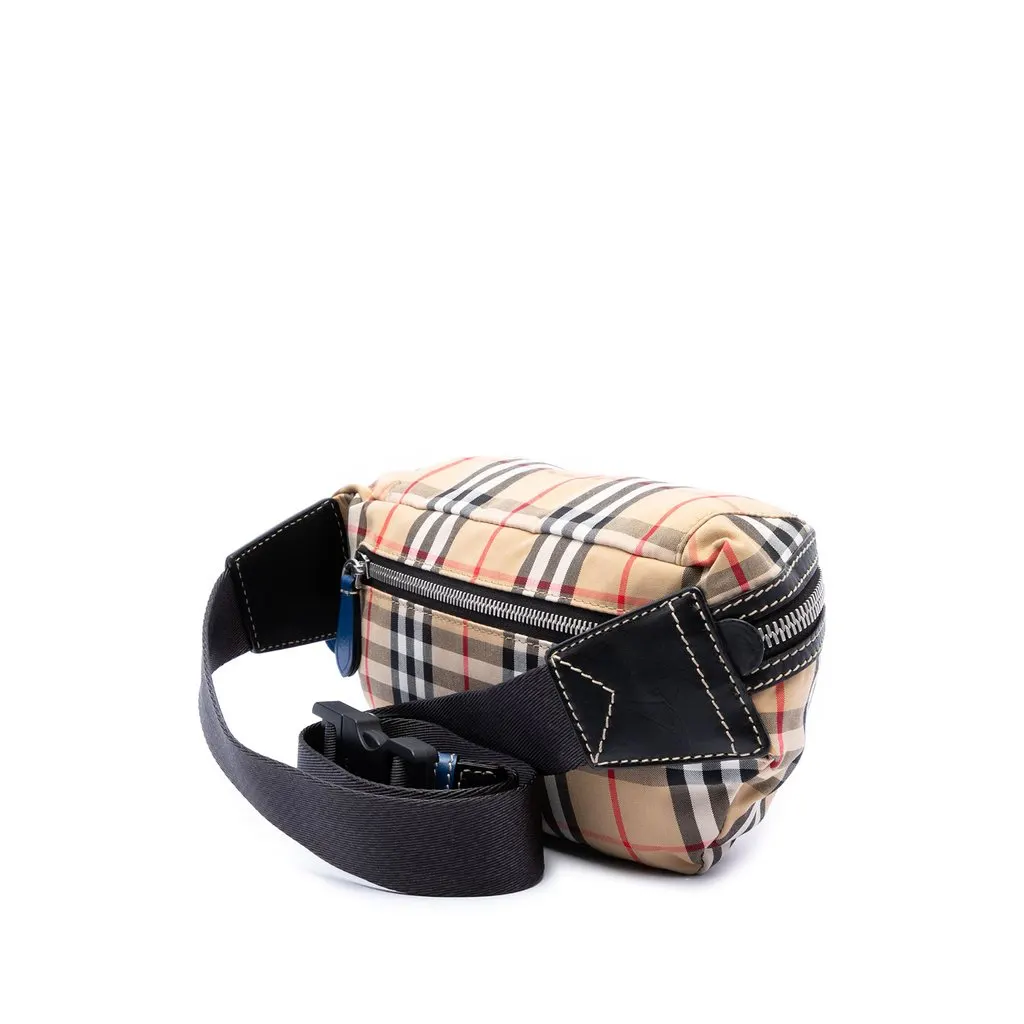 Burberry House Check Nylon Sonny Belt Bag Beige Very good - Back View