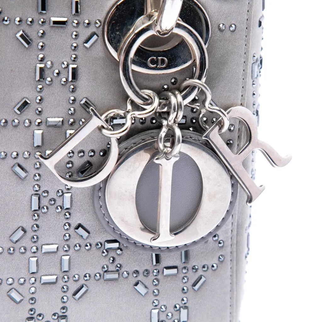 Dior Mini Satin Cannage Crystal Embellished Lady Dior MultiColor Very good - Box View