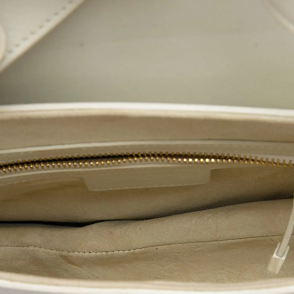 Dior Grained Calfskin Saddle Bag White Leather Very good - Model View