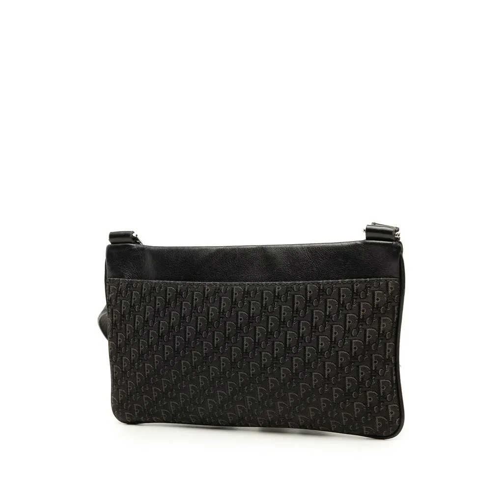 Dior Diorissimo Trotter Canvas Street Chic Shoulder Bag Black Very good - Back View