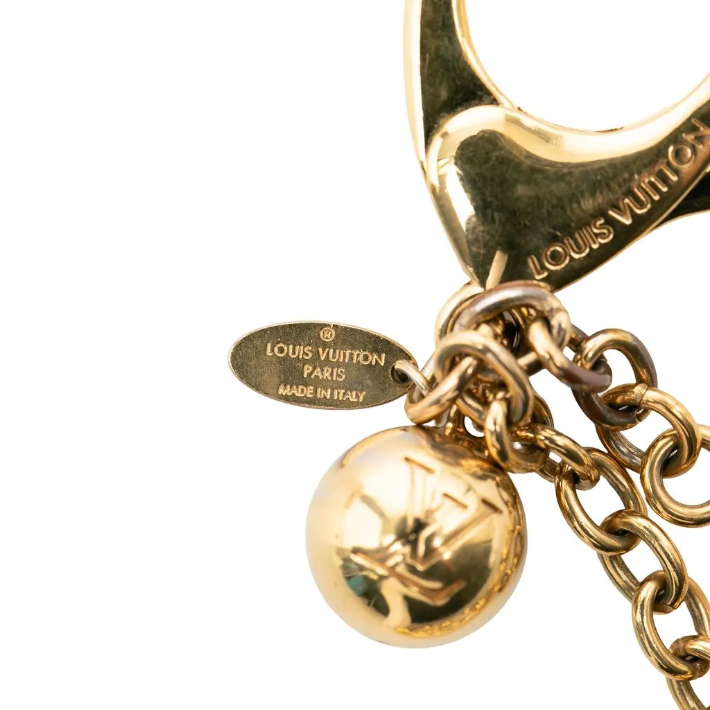 Louis Vuitton Gold Plated Bloomy Bag Key Chain Gold Metal Very good - Model View