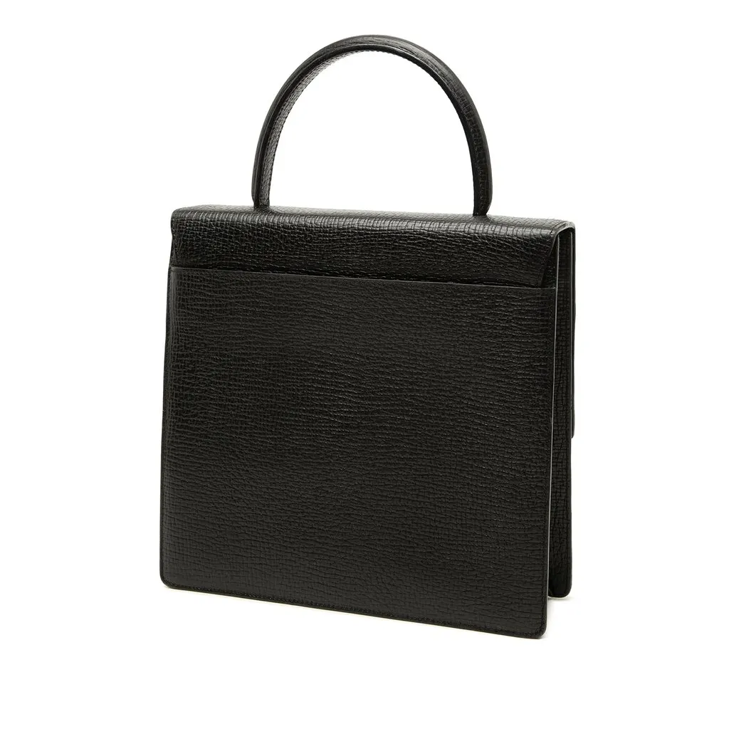 LOEWE Textured Leather Top Handle Bag Black Leather Very good - Back View