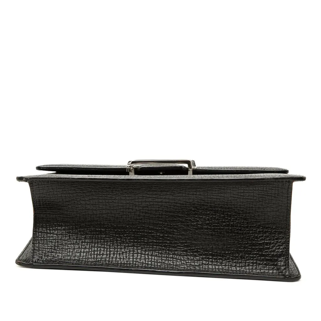 LOEWE Textured Leather Top Handle Bag Black Leather Very good - Inside View
