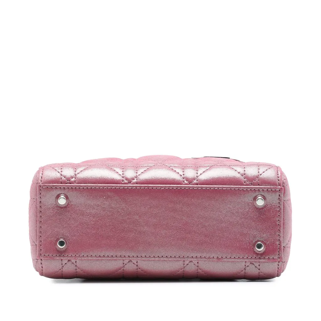 Dior Mini Iridescent Lambskin Cannage Lady Dior Pink Leather Very good - Inside View