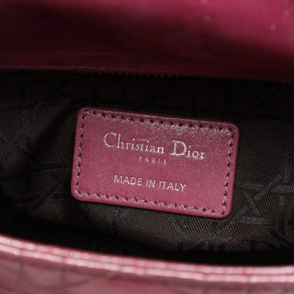 Dior Mini Iridescent Lambskin Cannage Lady Dior Pink Leather Very good - Box View