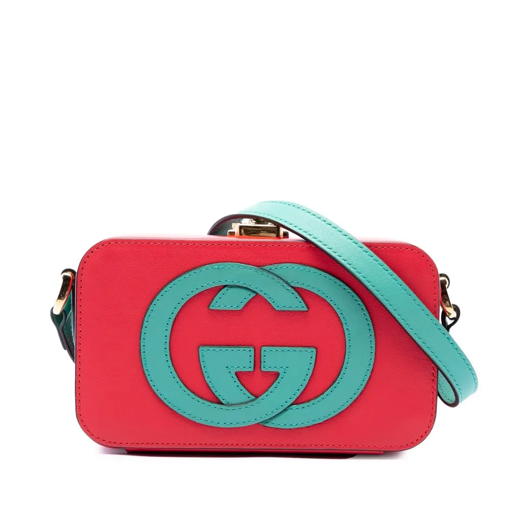 Gucci Calfskin Interlocking G Crossbody Red Leather Very good - Front View