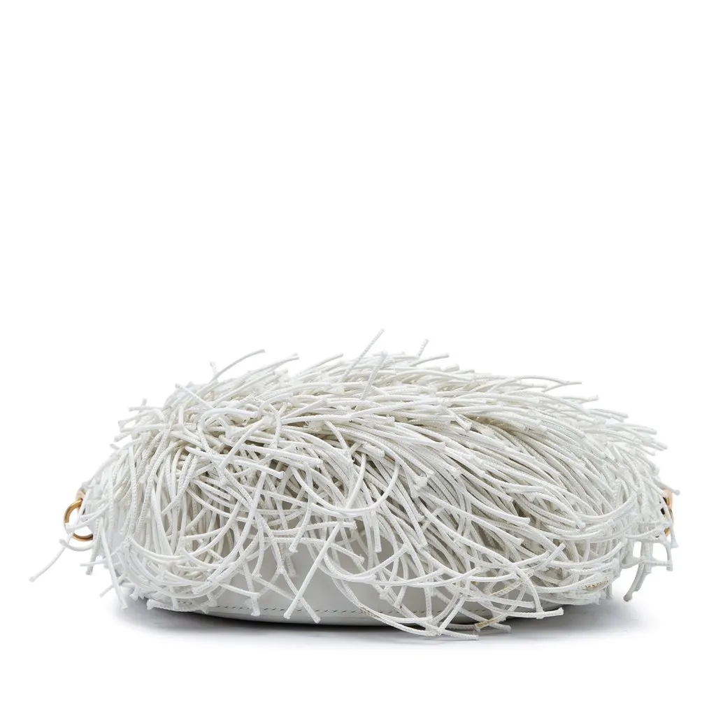 LOEWE Small Leather Fringe Luna Hobo White Leather Very good - Inside View