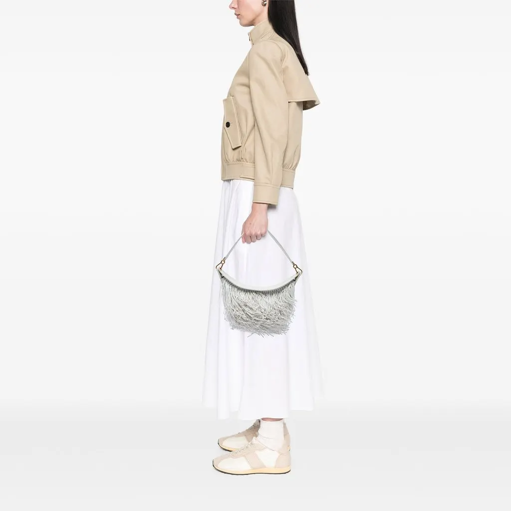 LOEWE Small Leather Fringe Luna Hobo White Leather Very good - Box View