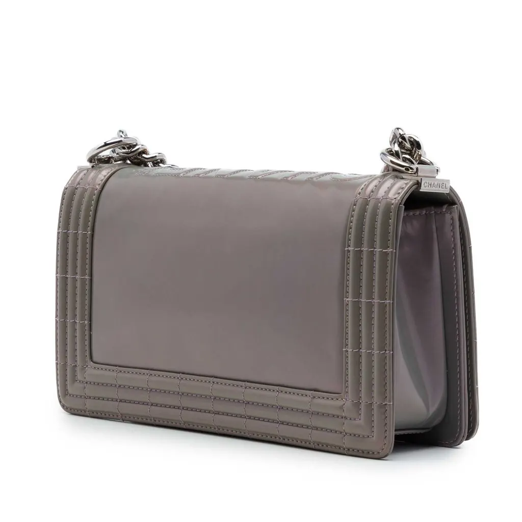 Chanel Old Medium Iridescent Patent Boy Reverso Flap MultiColor Leather Very good - Back View