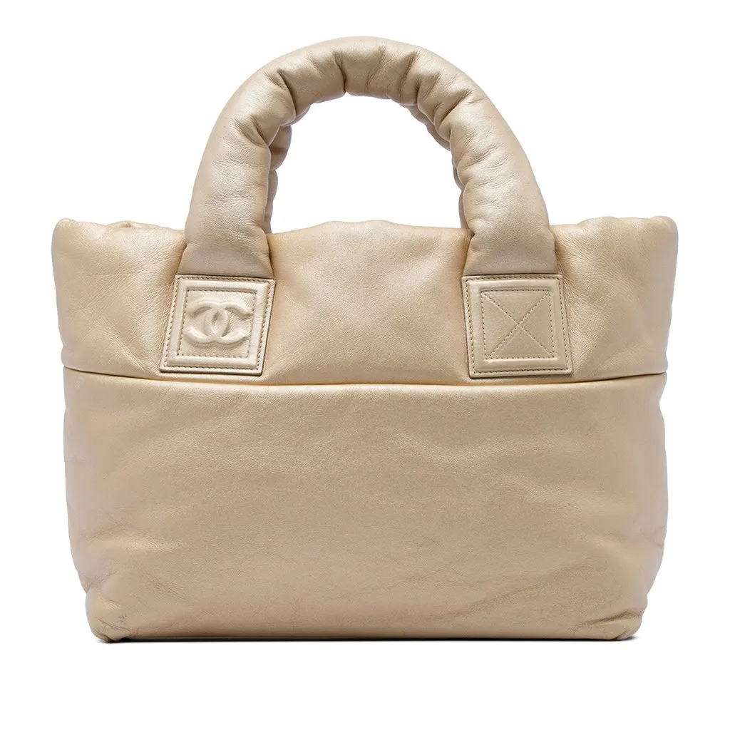 Chanel Small Lambskin Coco Cocoon Reversible Tote Gold Leather Very good - Front View