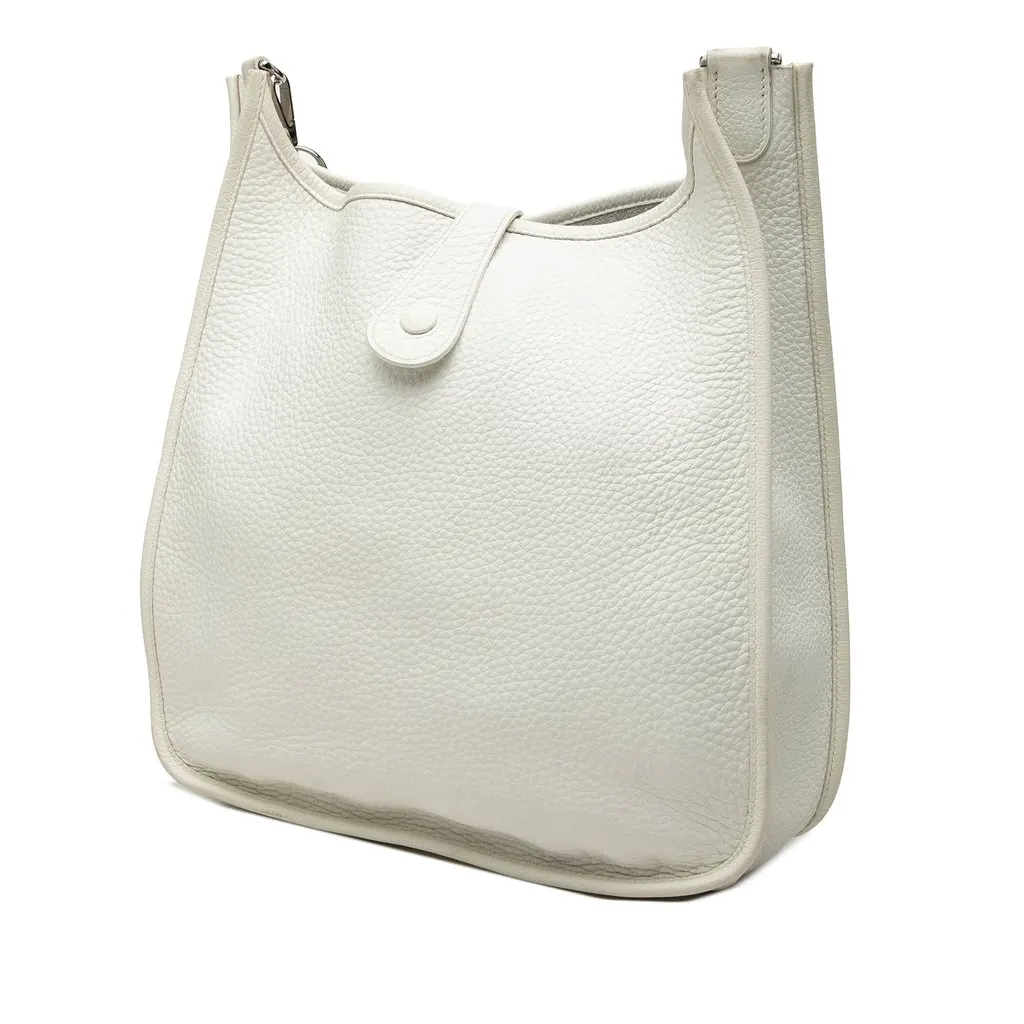 Hermès Clemence Evelyne I GM White Leather Very good - Back View