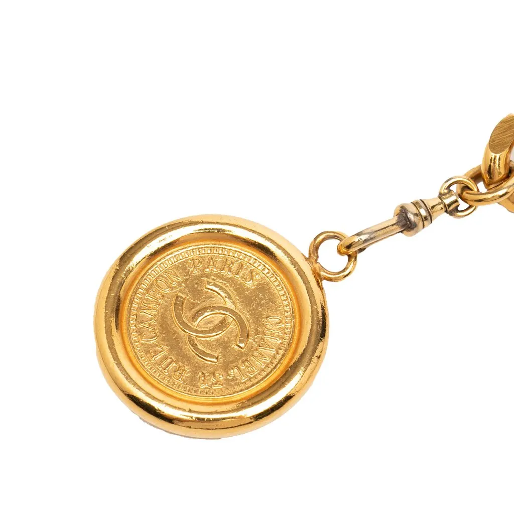 Chanel Gold Plated CC Medallion Chain Belt Gold Metal Very good - Back View