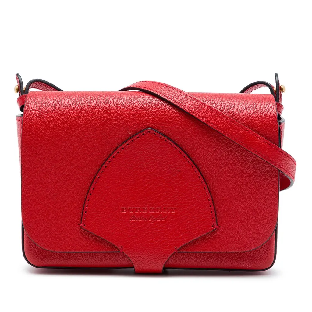 Burberry Goatskin Hampshire Crossbody Red Leather Very good - Front View