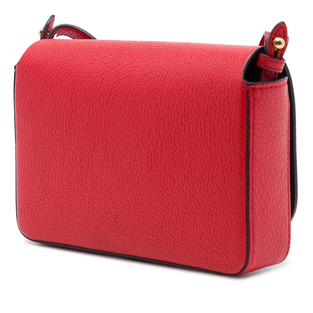 Burberry Goatskin Hampshire Crossbody Red Leather Very good - Back View