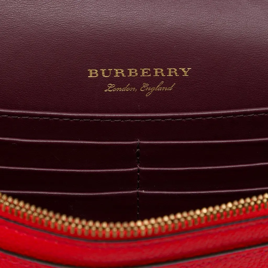 Burberry Goatskin Hampshire Crossbody Red Leather Very good - Box View
