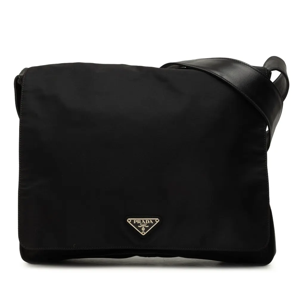 Prada Tessuto Messenger Bag Black Polyamide Very good - Front View