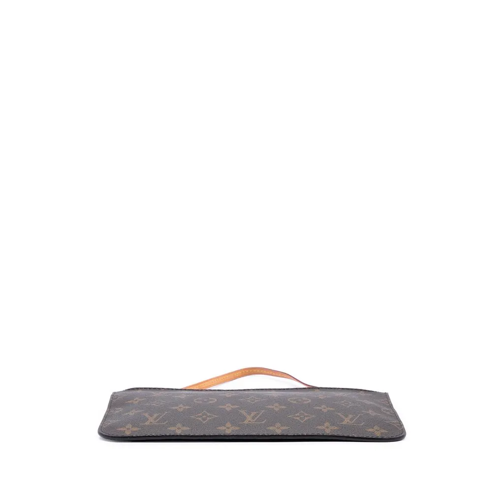 Louis Vuitton Monogram Neverfull MM Pouch Brown Canvas Good - Inside View