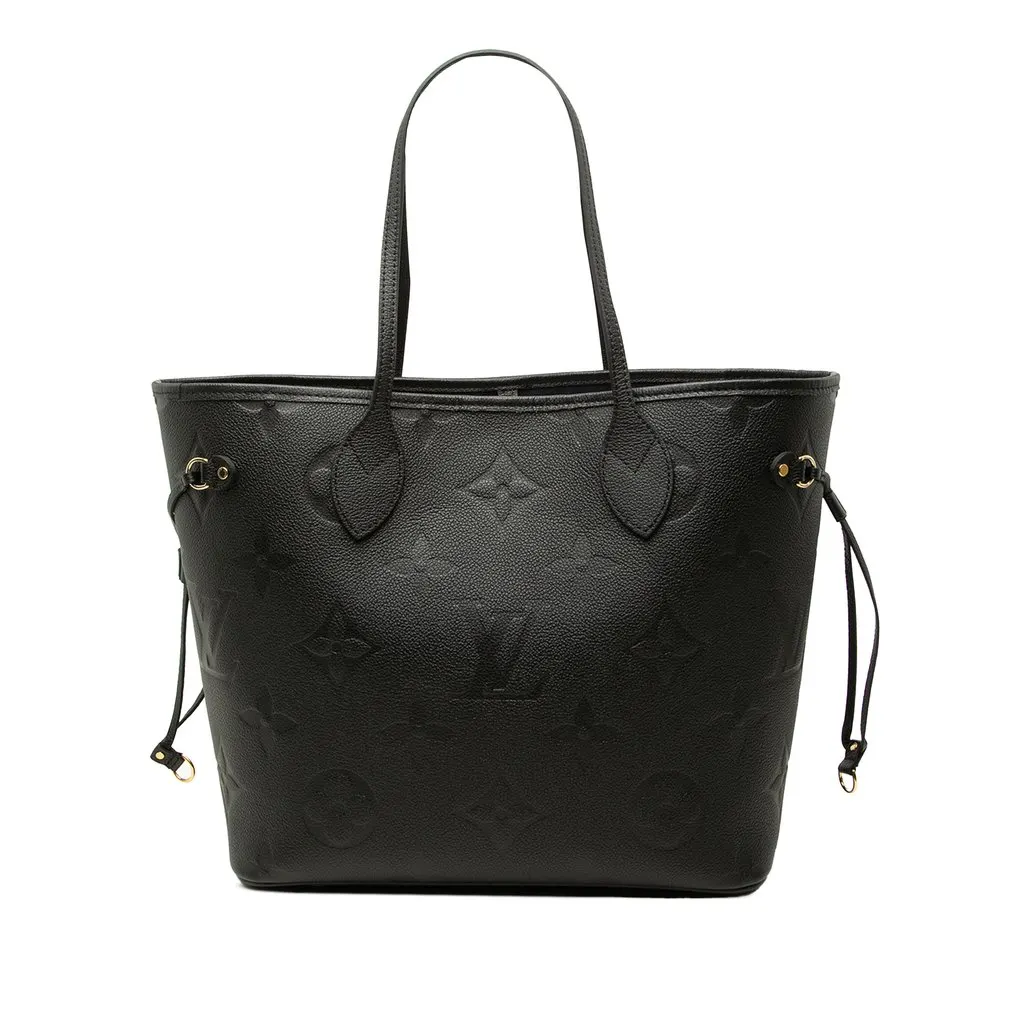 Louis Vuitton Monogram Giant Empreinte Neverfull MM Black Leather Very good - Front View