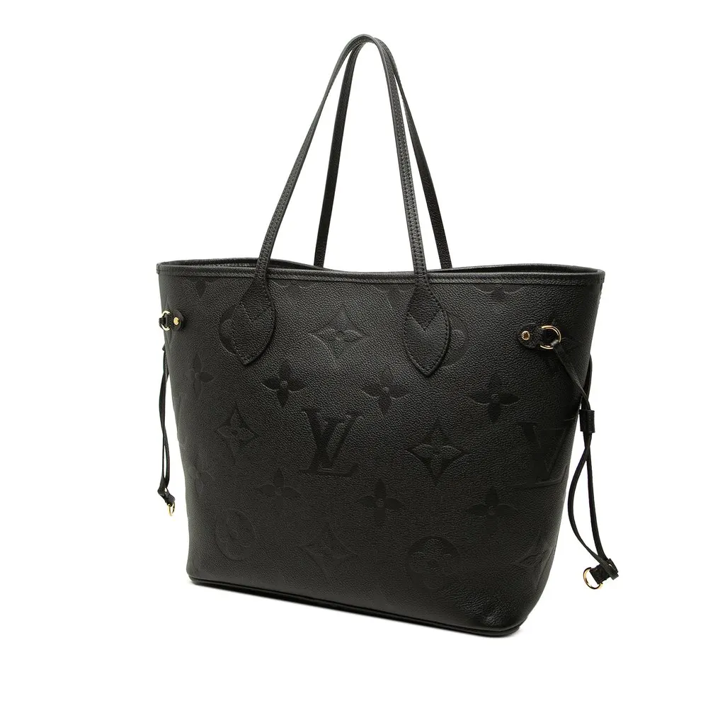 Louis Vuitton Monogram Giant Empreinte Neverfull MM Black Leather Very good - Back View
