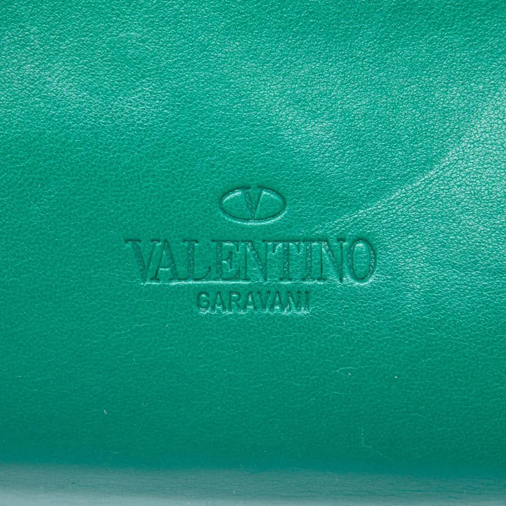 Valentino Nappa Rockstud Spike Belt Bag Green Leather Good - Box View