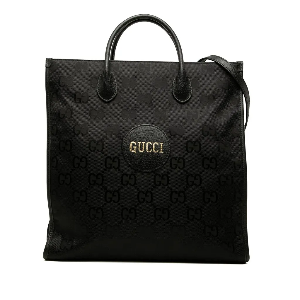 Gucci Medium GG Nylon Off the Grid Convertible Tote Black Polyamide Very good - Front View