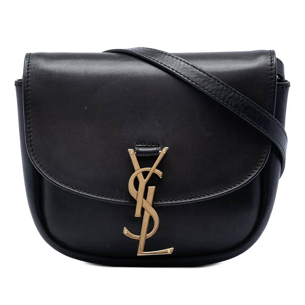 Saint Laurent Small Leather Monogram Kaia Crossbody Black Leather Very good - Front View
