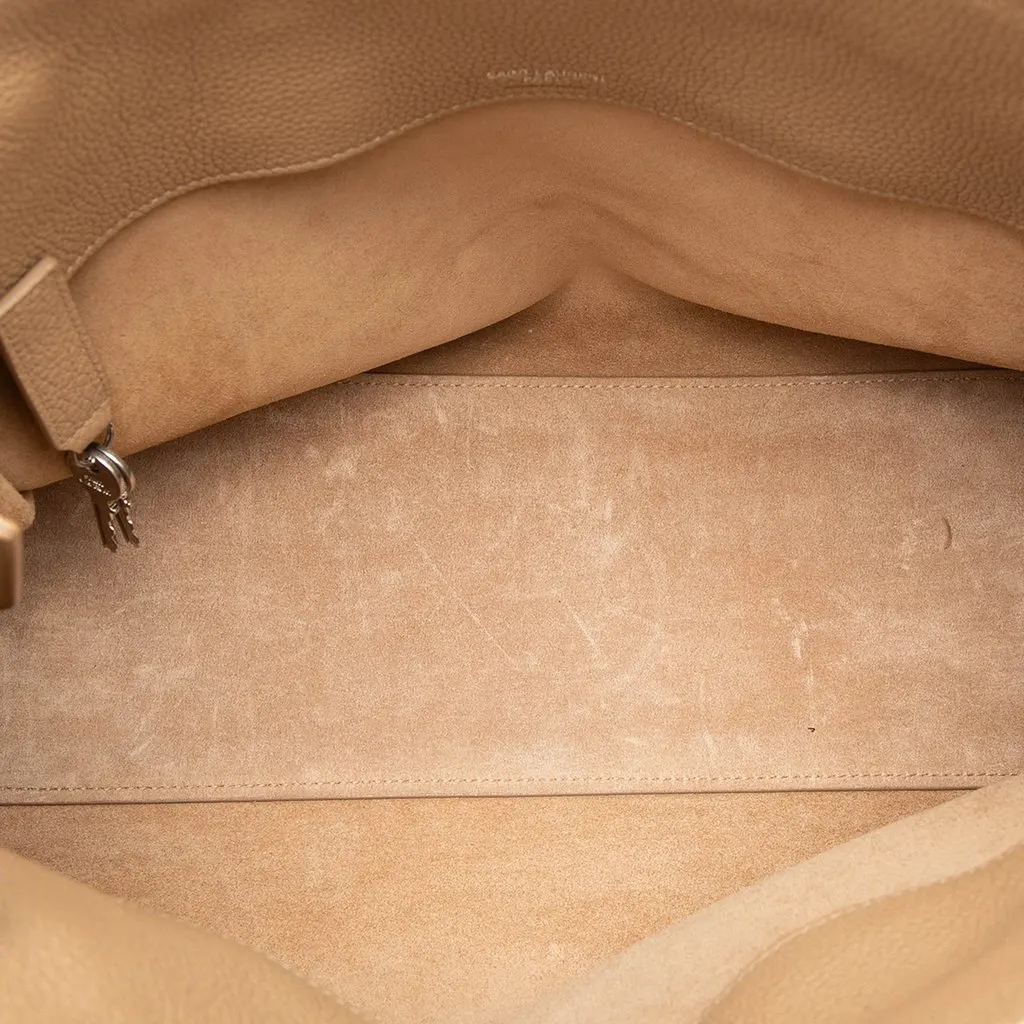 Saint Laurent Small Grained Calfskin Supple Sac De Jour Satchel Brown Leather Very good - Model View