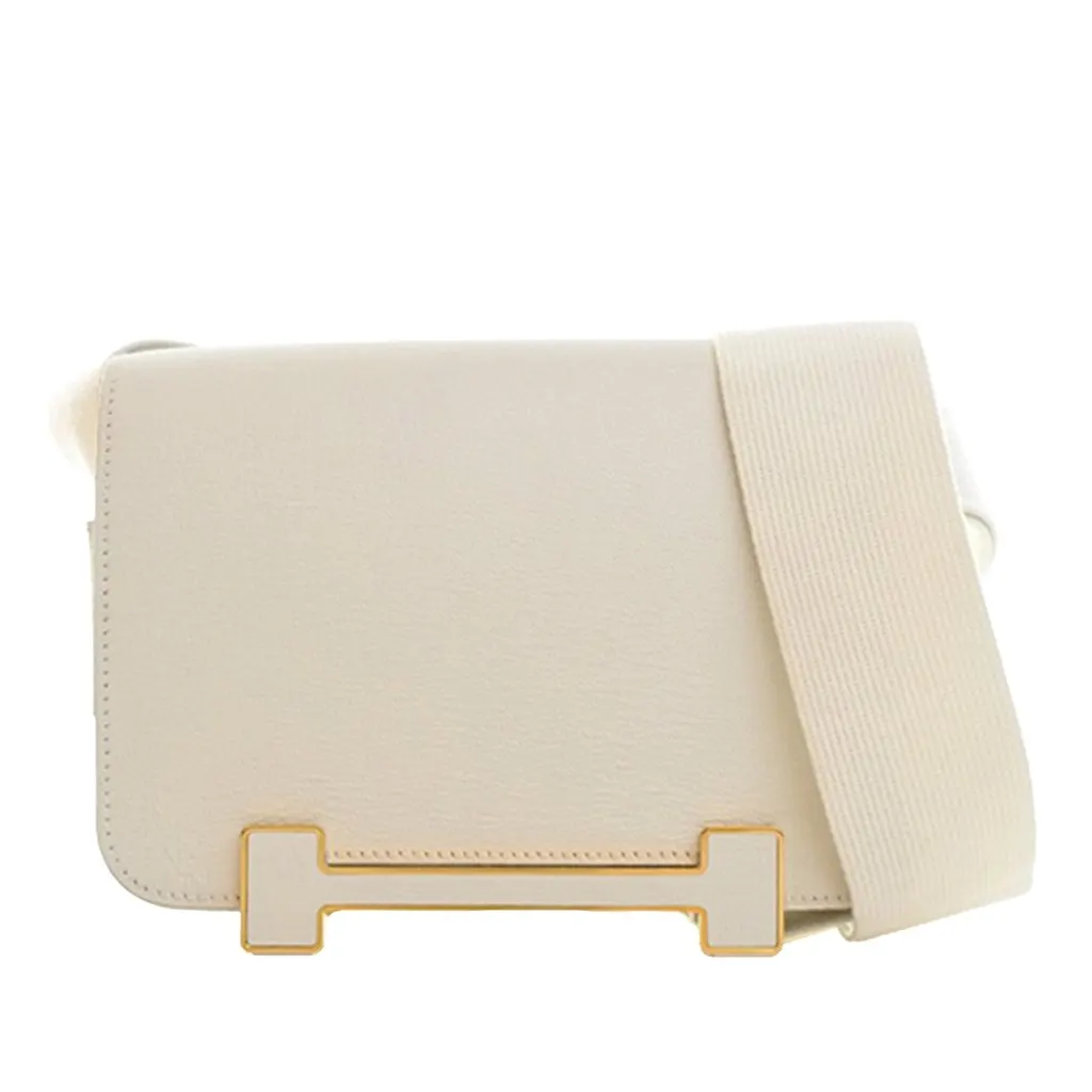 Hermès Chevre Mysore Geta White Leather Very good - Front View