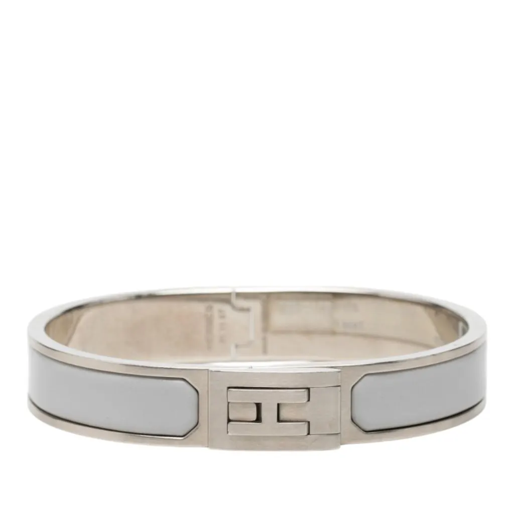 Hermès Palladium Plated Enamel Jet Bracelet MultiColor Very good - Front View
