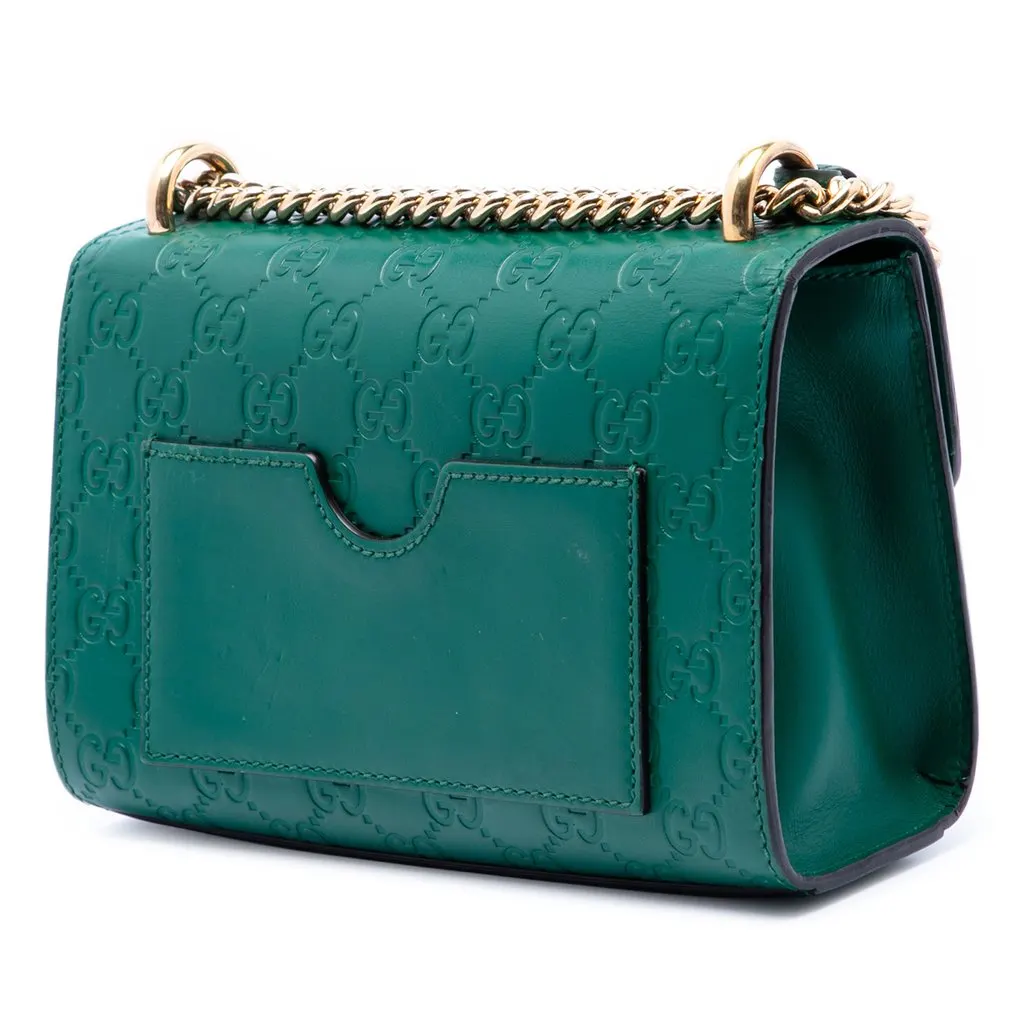 Gucci Small Guccissima Padlock Crossbody Green Leather Very good - Back View
