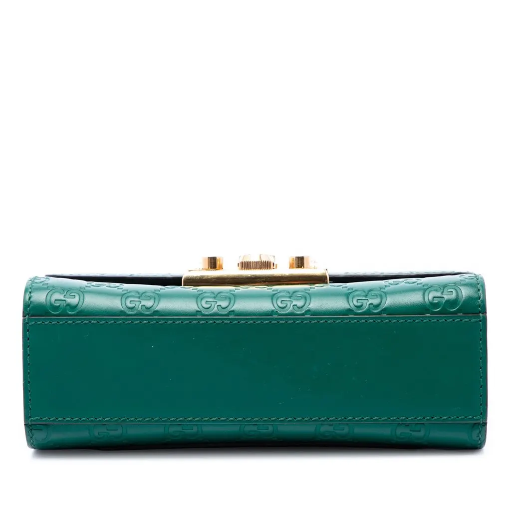Gucci Small Guccissima Padlock Crossbody Green Leather Very good - Inside View